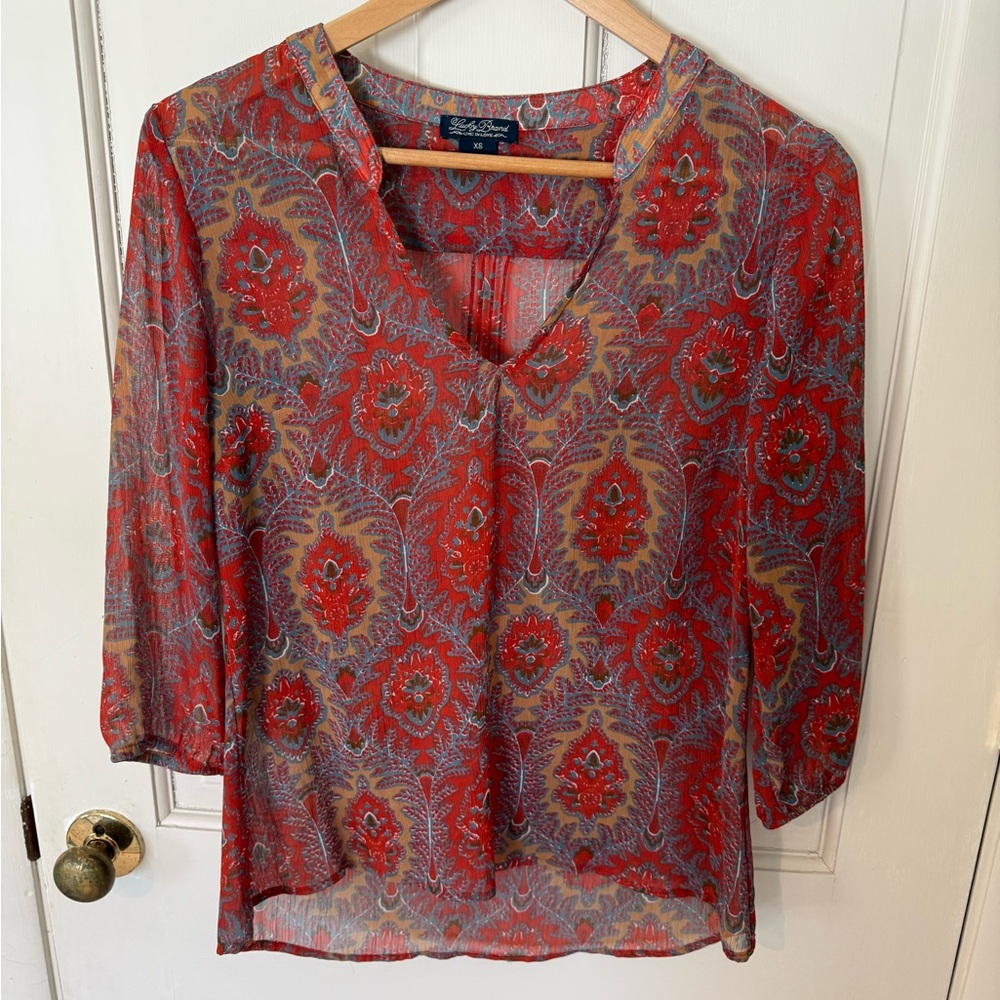 Lucky Brand Boho Pattern Blouse